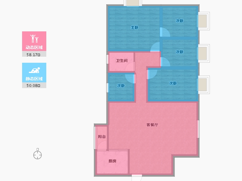 广东省-深圳市-东江豪苑-96.35-户型库-动静分区