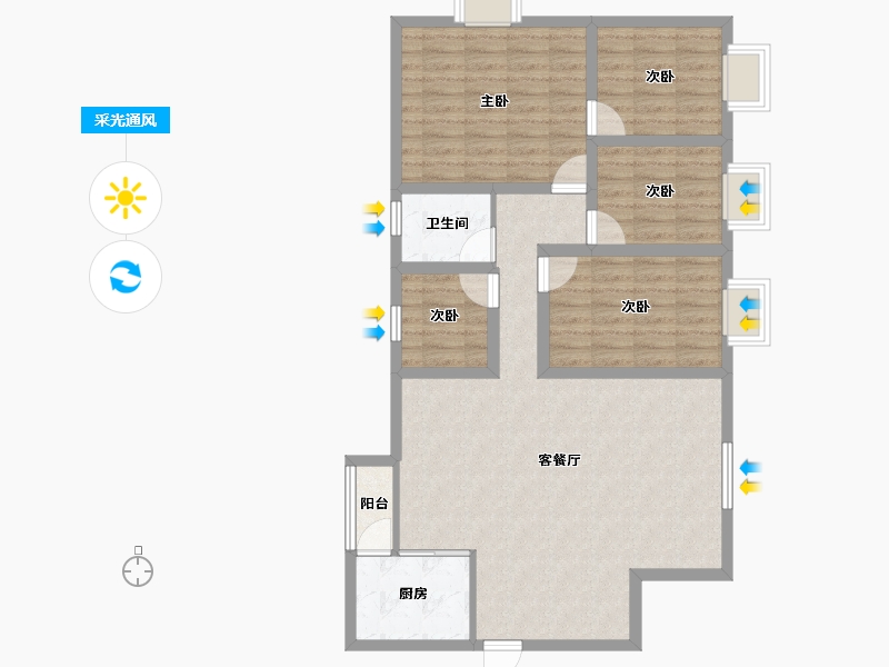 广东省-深圳市-东江豪苑-96.35-户型库-采光通风