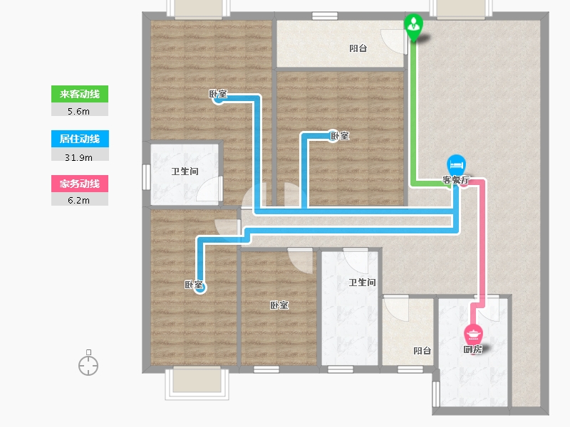 广东省-深圳市-阳光带海滨城(二期)-130.51-户型库-动静线