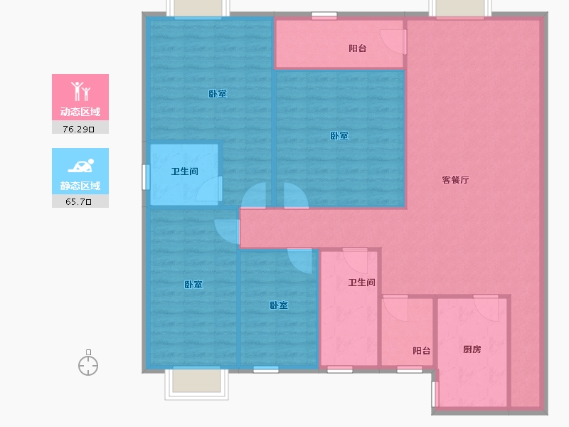 广东省-深圳市-阳光带海滨城(二期)-130.51-户型库-动静分区