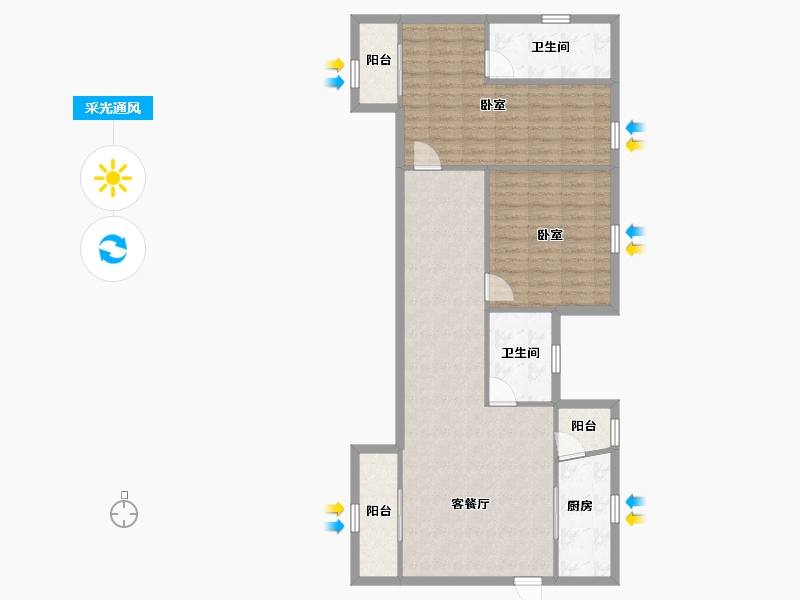 广东省-深圳市-阳光带海滨城(二期)-94.94-户型库-采光通风