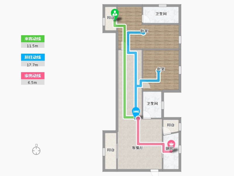 广东省-深圳市-阳光带海滨城(二期)-94.94-户型库-动静线