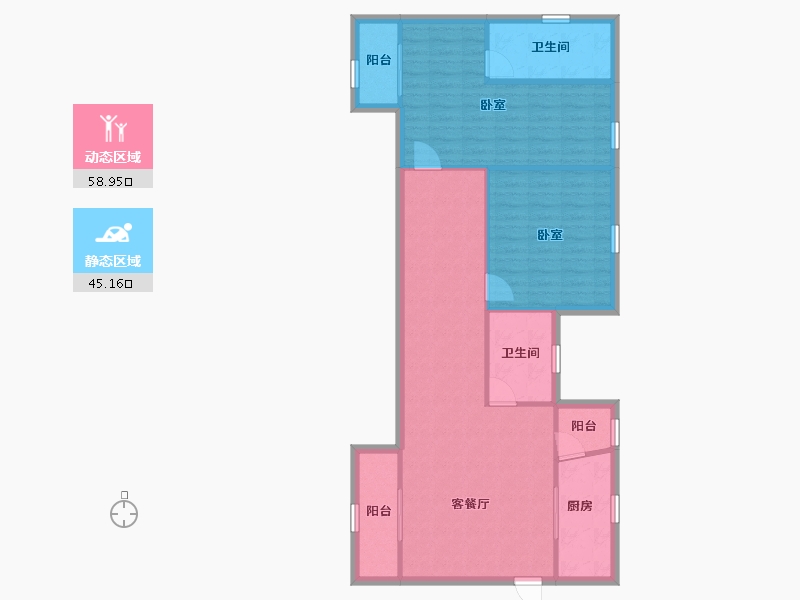 广东省-深圳市-阳光带海滨城(二期)-94.94-户型库-动静分区