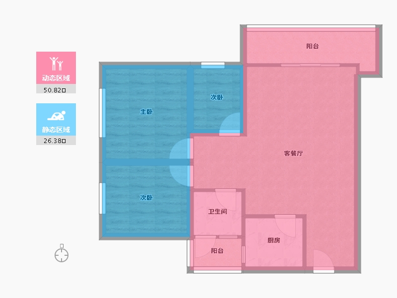 广东省-深圳市-新南统建楼-68.85-户型库-动静分区