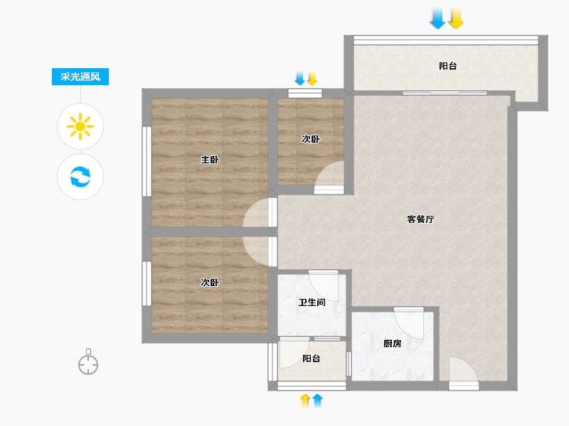 广东省-深圳市-新南统建楼-68.85-户型库-采光通风