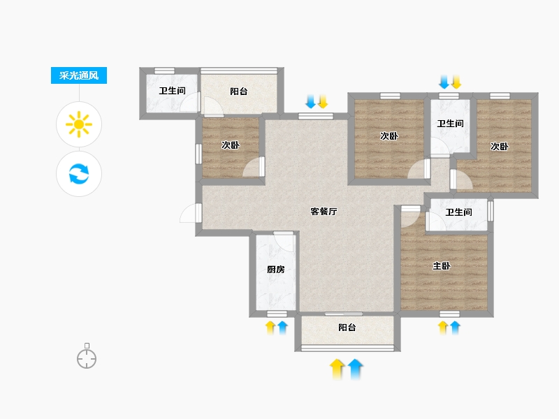 广东省-深圳市-美庐锦园-97.58-户型库-采光通风