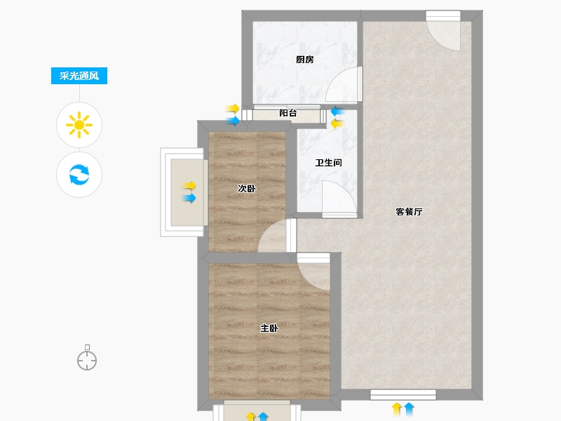 广东省-深圳市-横岗花半里-44.92-户型库-采光通风