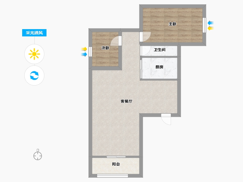 广东省-深圳市-御海新苑-54.40-户型库-采光通风