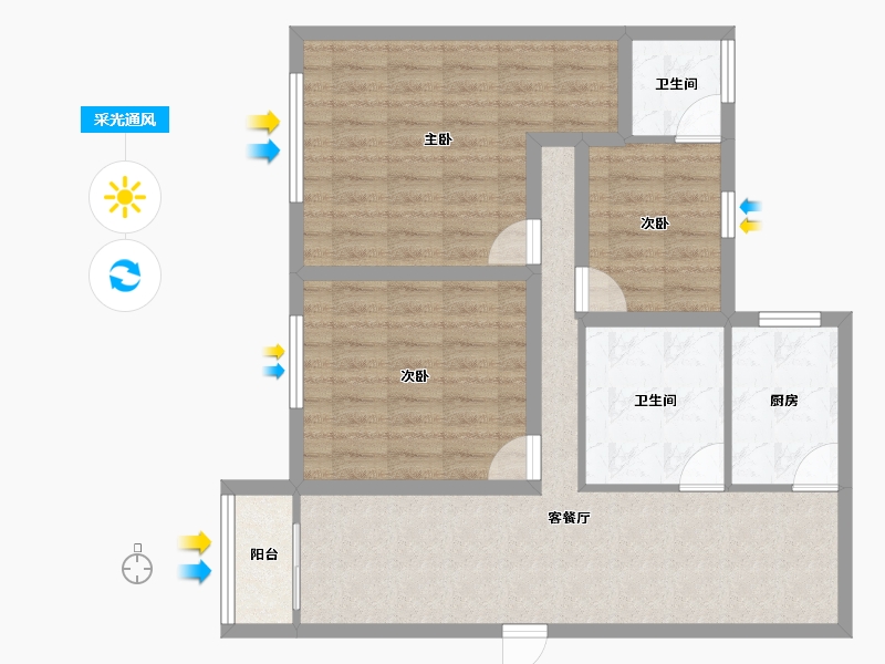 广东省-深圳市-梅花新园-82.13-户型库-采光通风