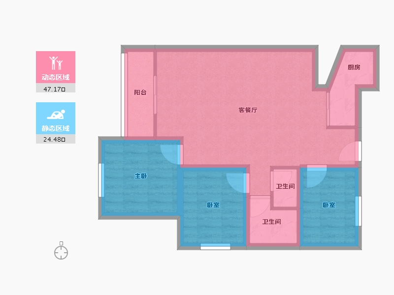 广东省-深圳市-万科红(四期)-63.28-户型库-动静分区