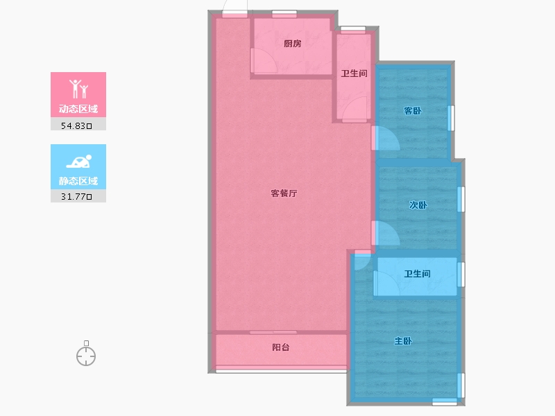 广东省-深圳市-桑泰水木丹华园-77.48-户型库-动静分区