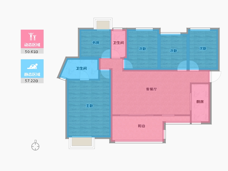 广东省-深圳市-万科翡丽郡-95.78-户型库-动静分区