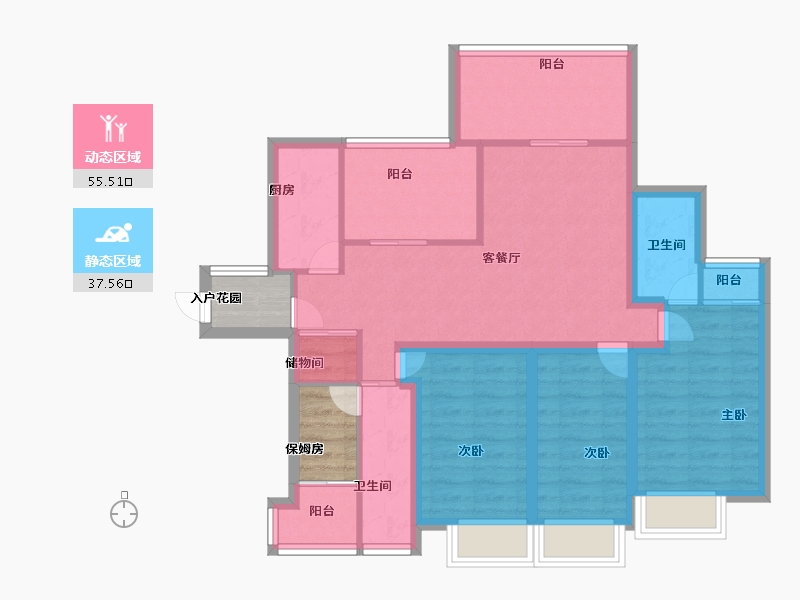 广东省-深圳市-碧海富通城一期-86.99-户型库-动静分区