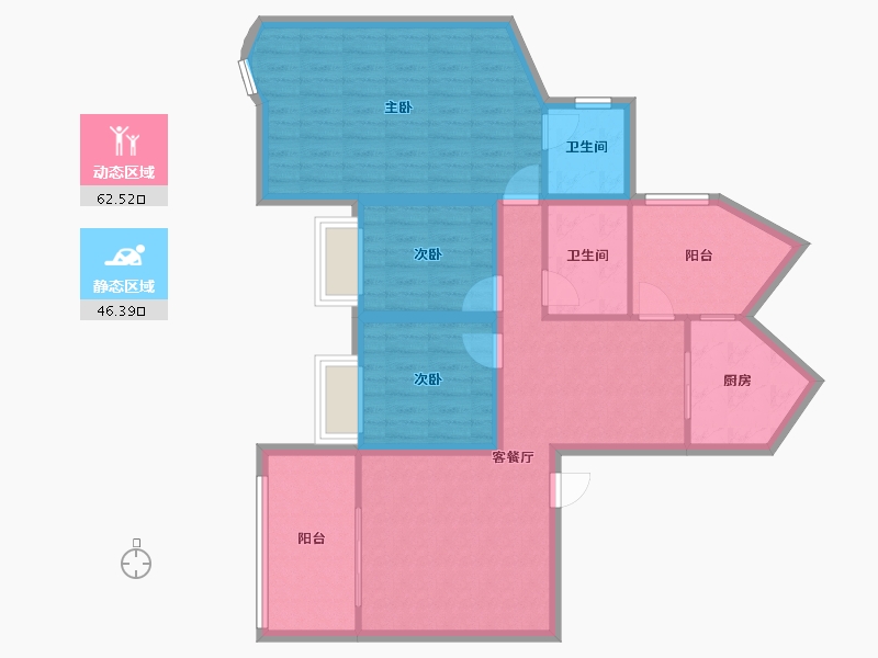 广东省-深圳市-鸿景园-97.64-户型库-动静分区