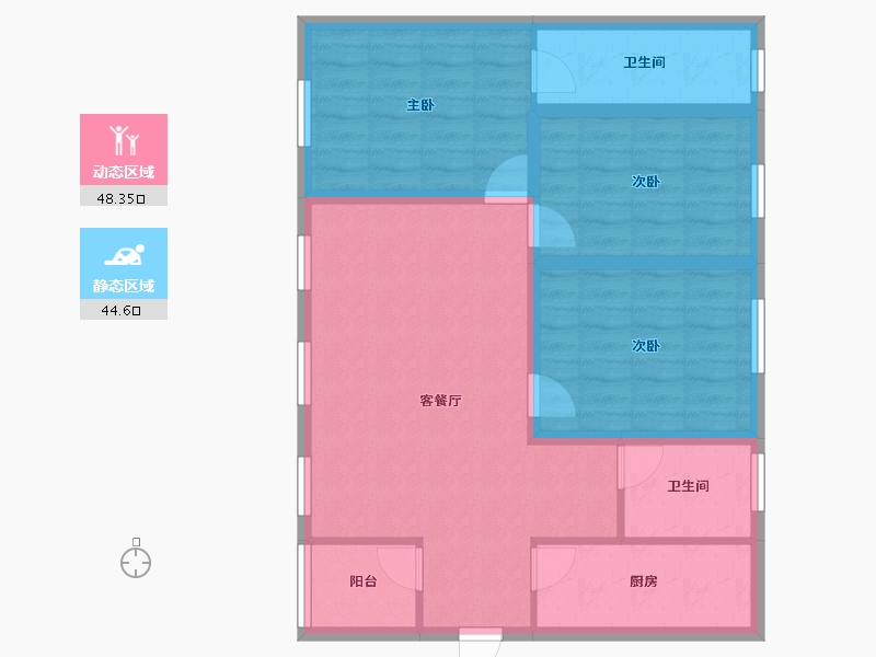 广东省-深圳市-万科翡丽郡-82.81-户型库-动静分区