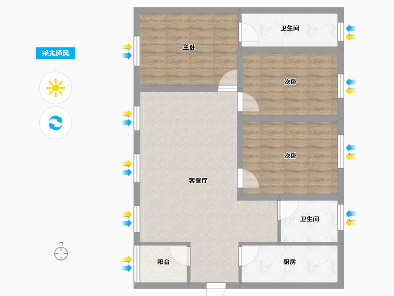 广东省-深圳市-万科翡丽郡-82.81-户型库-采光通风