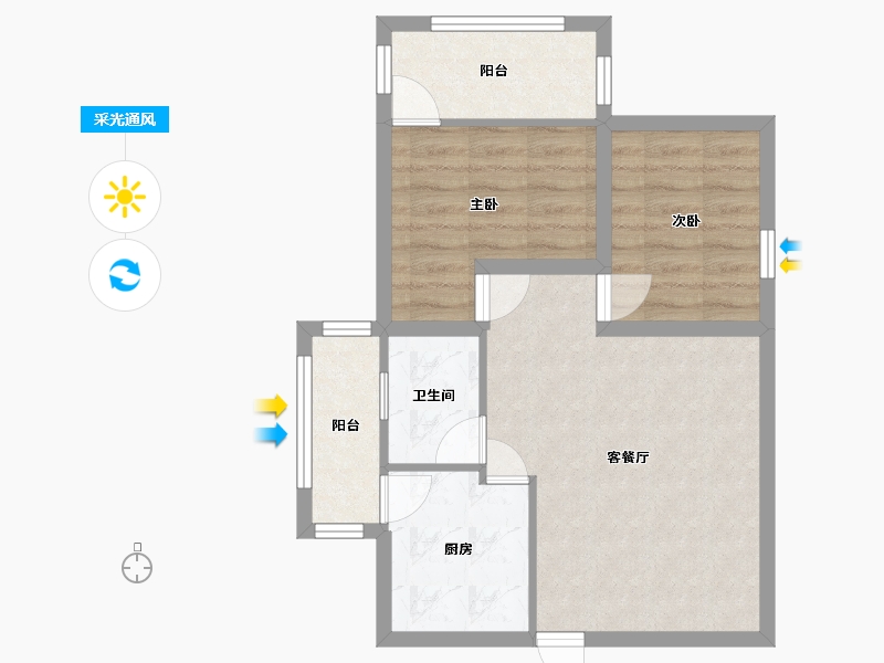 广东省-深圳市-海晖大厦-57.09-户型库-采光通风