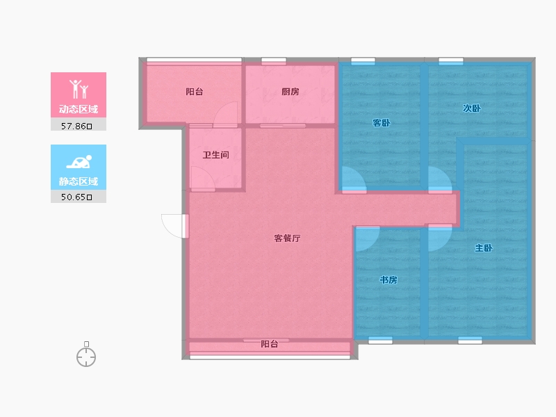 广东省-深圳市-海文花园-96.88-户型库-动静分区