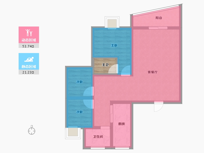 广东省-深圳市-荔雅居-68.25-户型库-动静分区