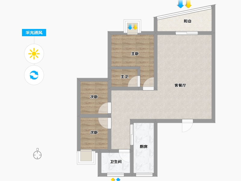 广东省-深圳市-荔雅居-68.25-户型库-采光通风