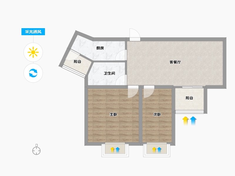 广东省-深圳市-天朗风清-63.13-户型库-采光通风