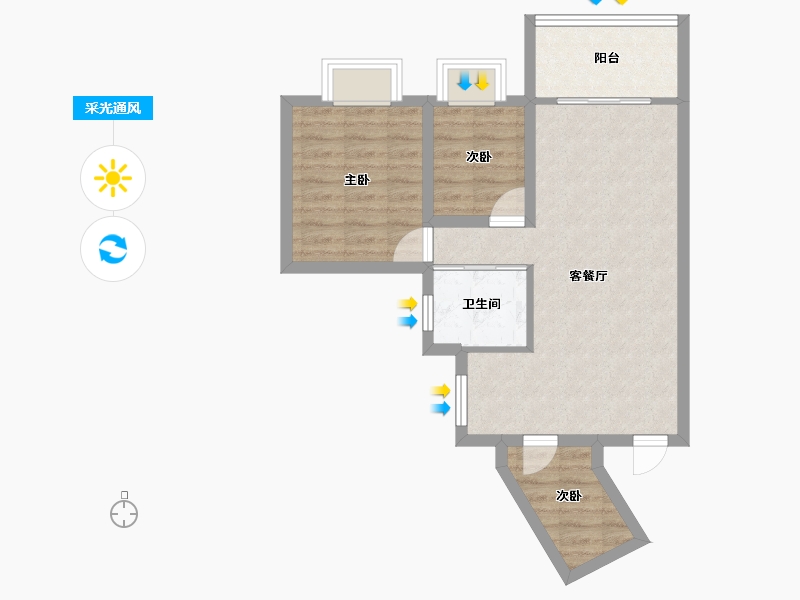 广东省-深圳市-海印长城-59.60-户型库-采光通风