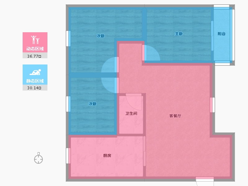 广东省-深圳市-南光城市花园-58.93-户型库-动静分区