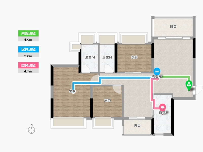 广东省-珠海市-惠景文园-88.00-户型库-动静线