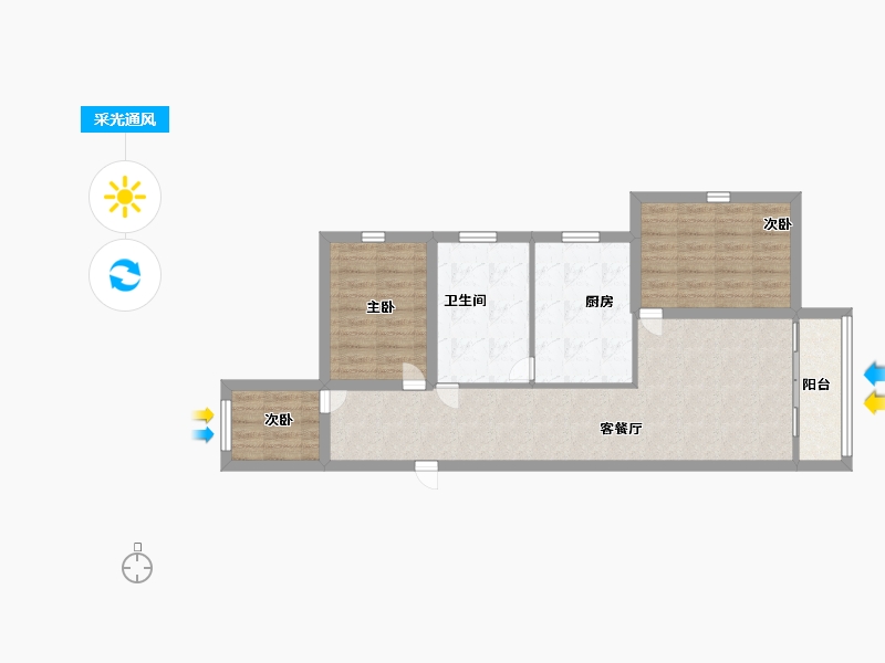 广东省-深圳市-桑达苑-75.19-户型库-采光通风