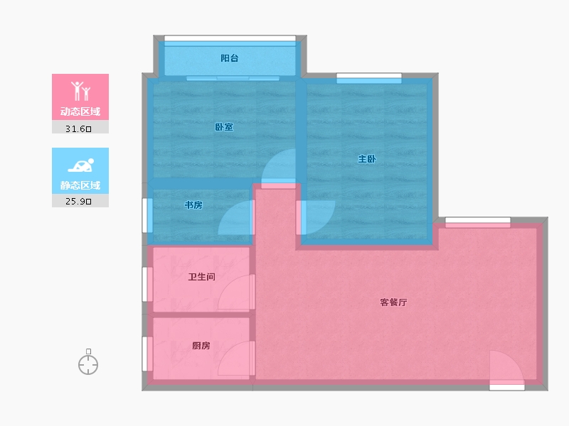 广东省-深圳市-东方海雅居-50.75-户型库-动静分区