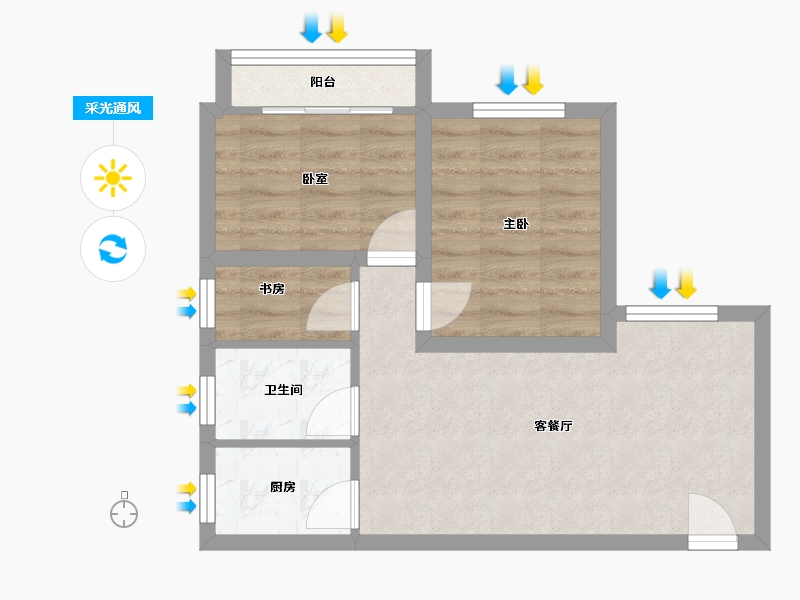 广东省-深圳市-东方海雅居-50.75-户型库-采光通风