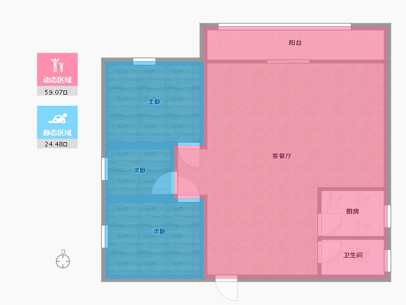 广东省-深圳市-向南瑞峰花园-75.28-户型库-动静分区