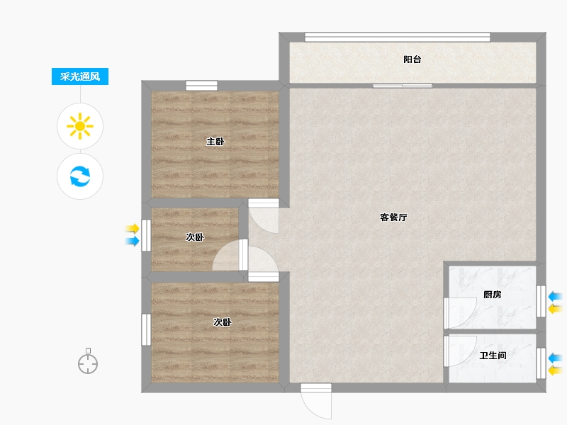 广东省-深圳市-向南瑞峰花园-75.28-户型库-采光通风