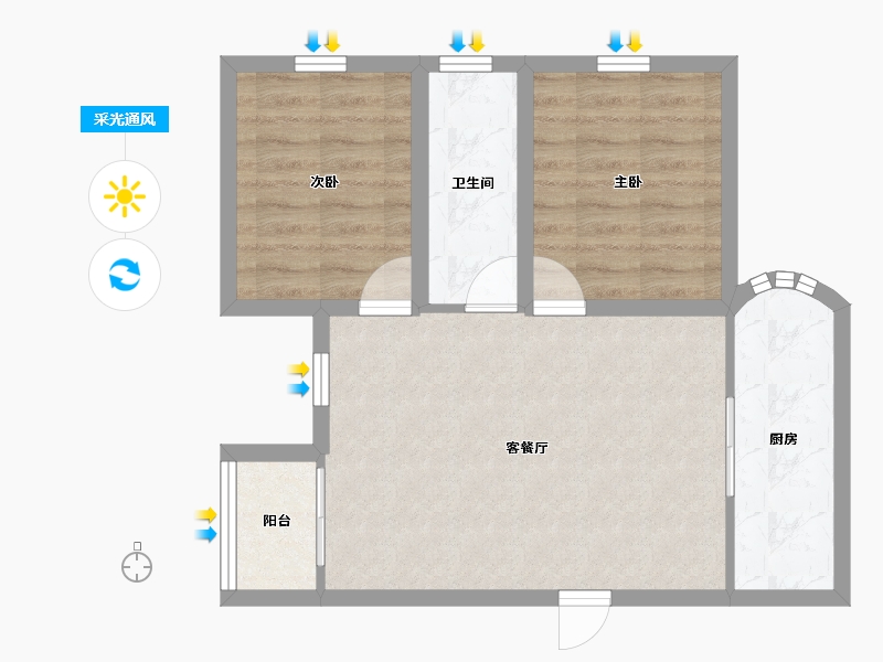 广东省-深圳市-嘉华花园西区-59.35-户型库-采光通风