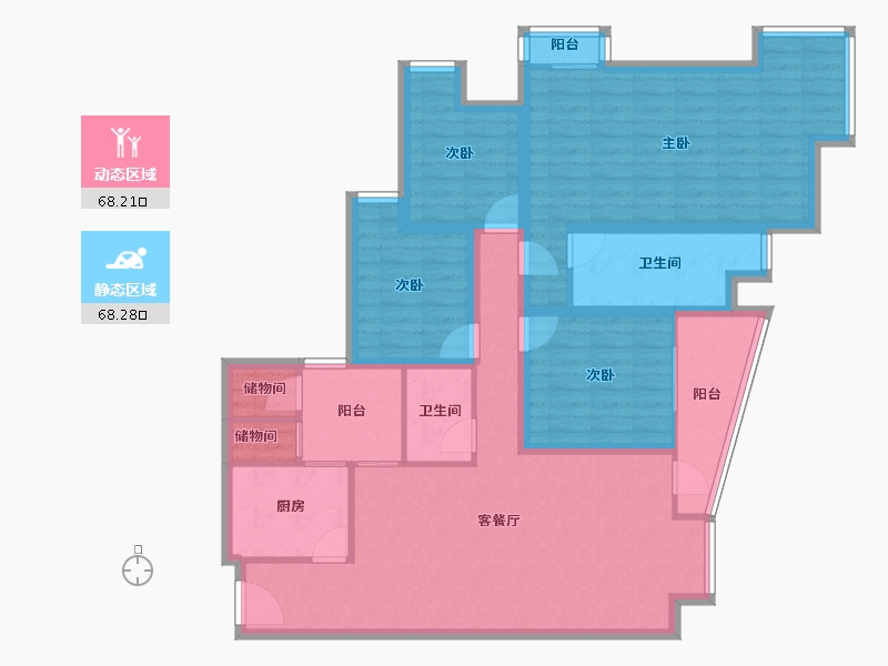 广东省-深圳市-阳光带海滨城(一期)-121.17-户型库-动静分区