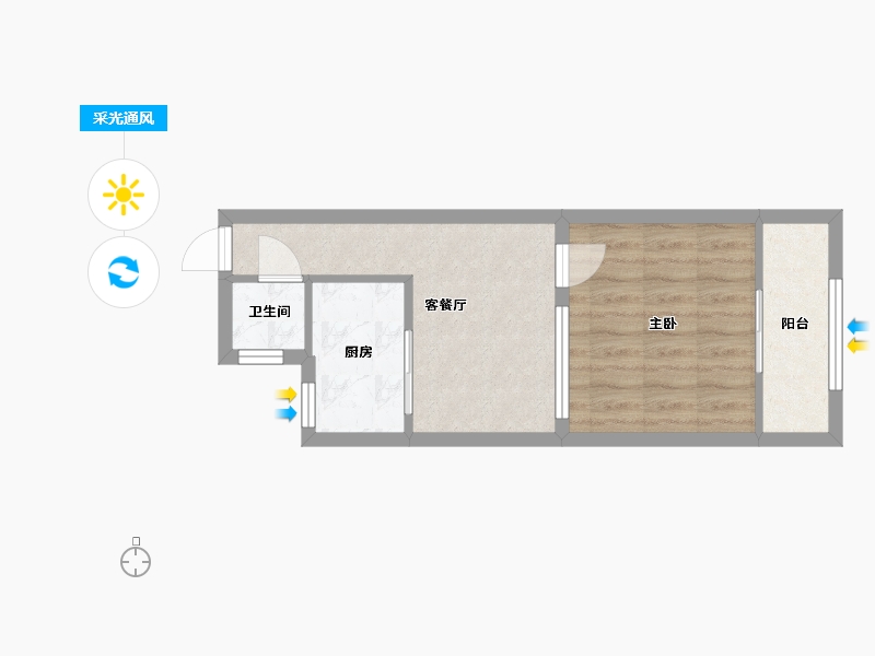 广东省-深圳市-向南瑞峰花园-36.50-户型库-采光通风