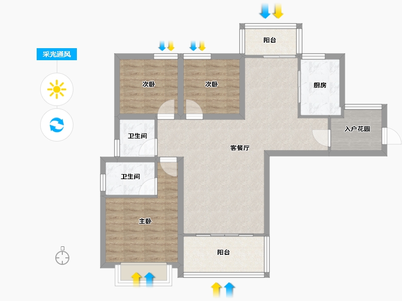 广东省-深圳市-融湖中心城(一期)-85.30-户型库-采光通风