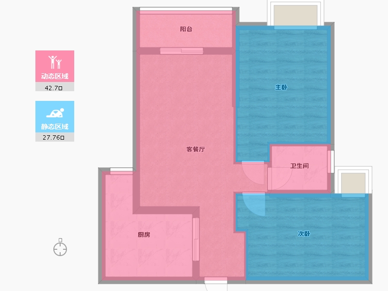 湖北省-鄂州市-站前社区-68.80-户型库-动静分区