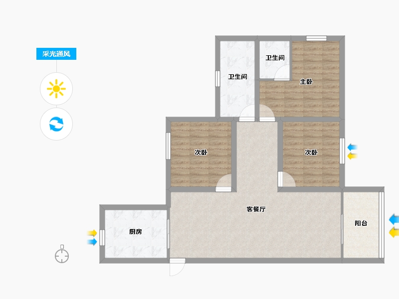 广东省-深圳市-福中福花园-93.74-户型库-采光通风