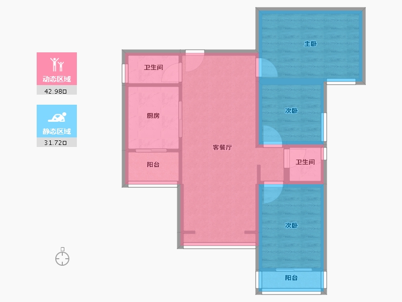 广东省-深圳市-凤凰雅居-65.94-户型库-动静分区