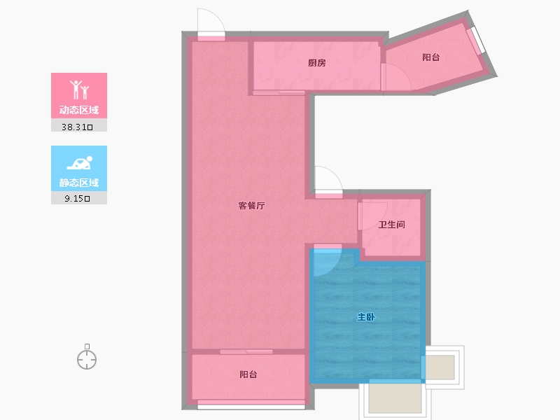 广东省-深圳市-大冲城市花园-41.60-户型库-动静分区