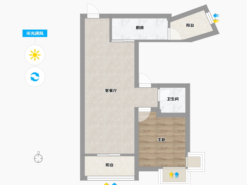 广东省-深圳市-大冲城市花园-41.60-户型库-采光通风