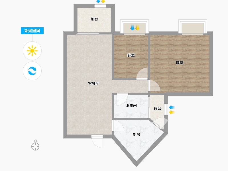 广东省-深圳市-天朗风清-64.89-户型库-采光通风