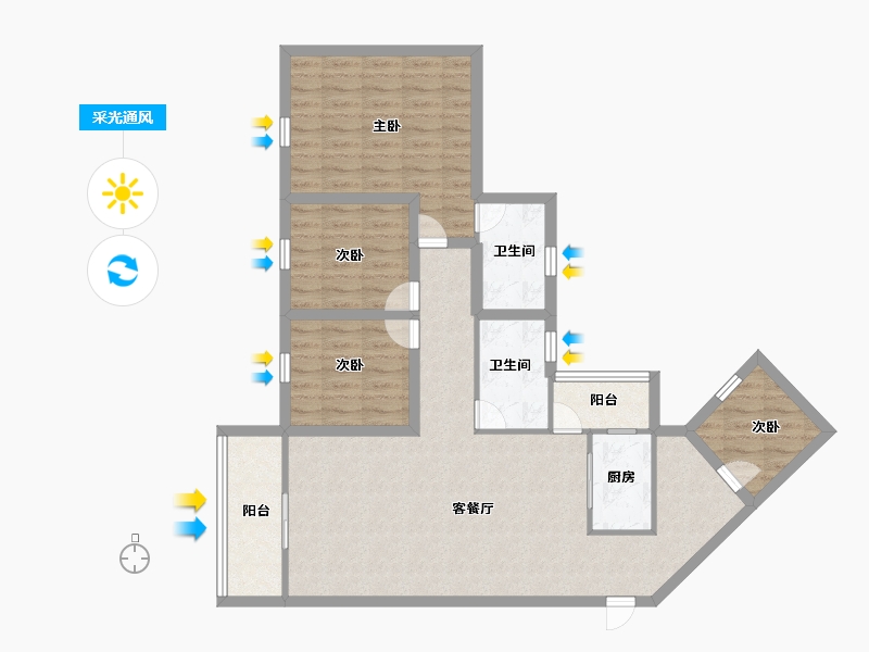 广东省-深圳市-恒丰理想居-96.79-户型库-采光通风