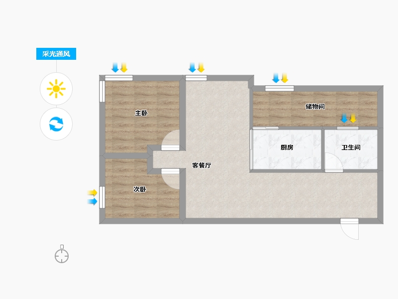 广东省-深圳市-常兴时代广场-63.29-户型库-采光通风