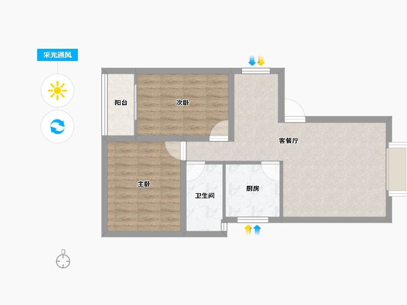 广东省-深圳市-金山花园-60.42-户型库-采光通风