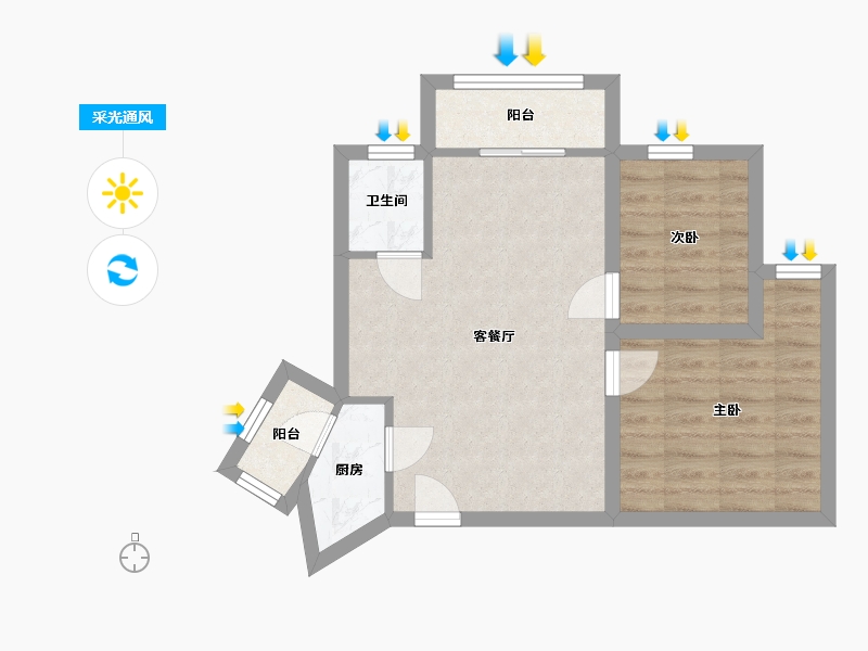 广东省-深圳市-阳光花地苑-52.24-户型库-采光通风