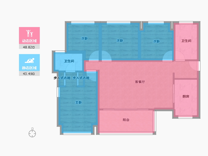 广东省-深圳市-万科麓城二期-81.56-户型库-动静分区