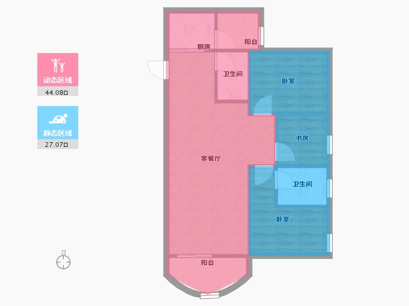 广东省-深圳市-南景苑大厦-64.77-户型库-动静分区