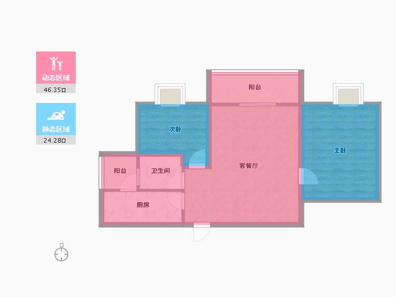 广东省-深圳市-汇宾广场-63.01-户型库-动静分区